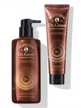 Dr. Groot Gradual Effect Pro Shampoo & Conditioner Brown Hair Gray Reducing NIB